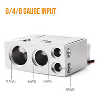 Voltmeter Digital 12V 24V 1 Pasang Konektor Terminal Baterai Mobil 0/4/8 AWG Kit Tiang Daya Cocok untuk Sebagian Besar Baterai Mobil