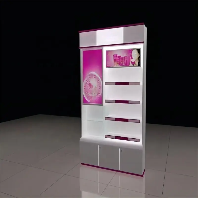 Custom Skin Care Display Cabinet Shop Fitting Store Furniture Cosmetic Display Stands For Salon