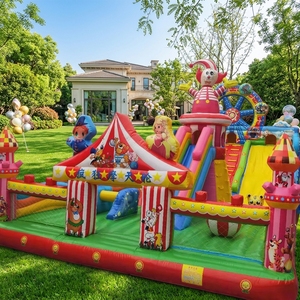 Château gonflable direct d'usine avec la glissière pleine d'entrain animale colorée pour des amusements d'école et de centre commercial - Product Image 3