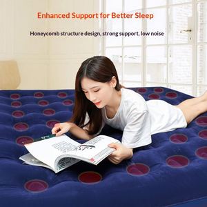 Colchón Inflable Plegable Moderno con Funda Aterciopelada, Colchón Doble de Aire Engrosado, Cama Portátil para Camping, Dormitorio, Sala de Estar - Product Image 2