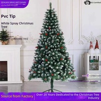 Sapins de Noël artificiels en PVC avec décorations de pommes de pin, 1,8 m à 3,6 m, pour intérieur et extérieur, affichage commercial, vente en gros