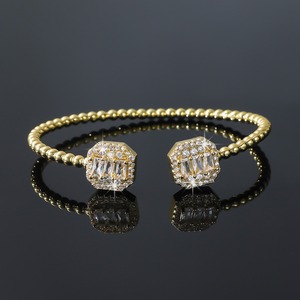 Geometric Quadrilateral <b>Copper</b> <b>Bracelet</b> Dark Green Gold Silver Wedding Women's Jewelry 6.1cm - Product Image 3