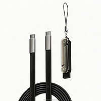 Câble de charge invisible 240W avec support 2-en-1, câble invisible latéral pliable et support de téléphone pour smartphones et tablettes