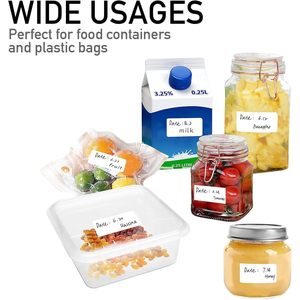 Étiquettes autocollantes Lrogoe 1x2 pouces rectangulaires blanches laminées pour l'organisation et le stockage des aliments - Product Image 6