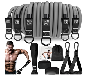 Bandes de résistance personnalisées, polyvalentes, efficaces et robustes avec poignées pour l'entraînement - Product Image 1