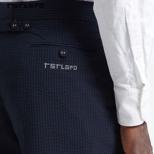 Pantalones Cortos de Traje para Hombre, Mezcla de Lana, Diseño de Cuadros Sutiles, Frente Plano, Estilo Casual de Negocios, Formal - Product Image 4