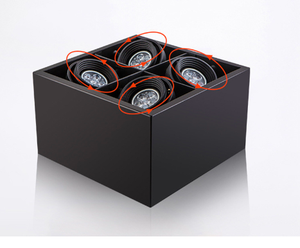 <span class=keywords><strong>Spot</strong></span> encastré carré à grille, 4 têtes, halogène ou <span class=keywords><strong>LED</strong></span> MR16 GU5.3, fournisseur original Zhongshan Lighting - Product Image 3