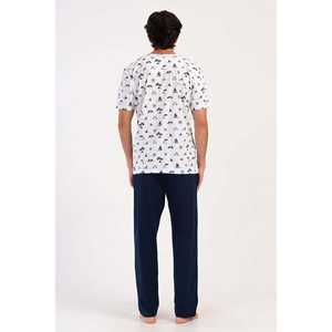 Conjunto de Pijama Casual de Seda para Hombre, Cuello Redondo, Manga Corta, con Bolsillos, Logotipo Personalizado, Tejido de Punto Suave, Talla XL - Product Image 1