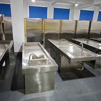 Mesa de Autopsia Desmontable de Acero Inoxidable, Estilo Europeo y Americano, con Doble Salida de Aire, para Necropsia y Disecación Forense