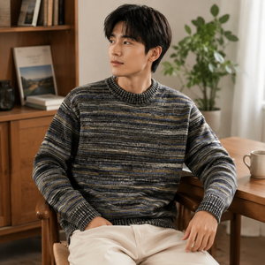 Suéter <span class=keywords><strong>Barbour</strong></span> Pateley de Cuello Redondo en Color Inky Marl, Antiarrugas, Transpirable, de Lana/Viscosa, Tejido, ODM, Otoño, Manga Larga para Hombre - Product Image 1