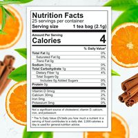 Thé détoxifiant doux saveur agrumes et cannelle sans caféine 25 sachets de thé Poids net 1,85 oz 52,5 g