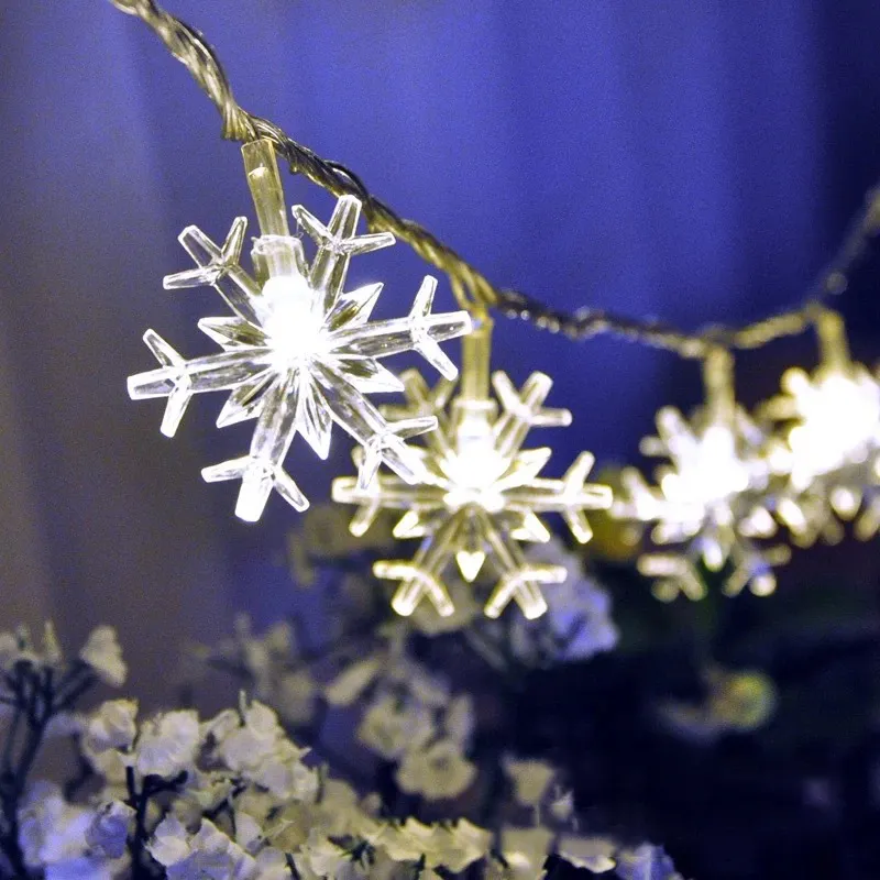 Snowflake xmas christmas tree lighting decoration supplies light led christmas string outdoor lights