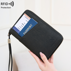Portafoglio passaporto minimalista alla moda, blocco RFID titolare della carta di credito, porta passaporto multifunzionale per il deposito di <span class=keywords><strong>biglietti</strong></span> di viaggio - Product Image 4