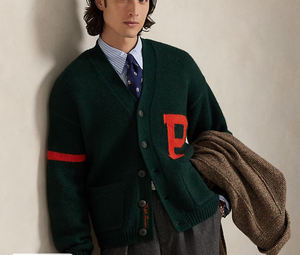 Cárdigan Personalizado para Hombre con Letras Suéter Deportivo de Algodón con Cremallera Chaqueta de Punto con Botones Abrigo Casual - Product Image 2