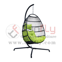 Chaise pivotante ovale suspendue en rotin pour patio extérieur Mobilier confortable et élégant pour votre terrasse de jardin