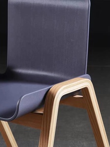2021 nueva silla de comedor de café con patas de haya de colores diseño apilable asiento de plástico para sala de estar taller muebles multiusos - Product Image 5