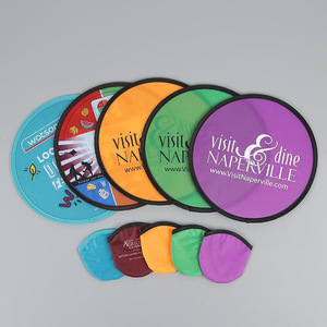 Ventilateur pliable rond personnalisé par sublimation, en nylon souple, avec impression numérique, pour l'été, portable et tendance - Product Image 4