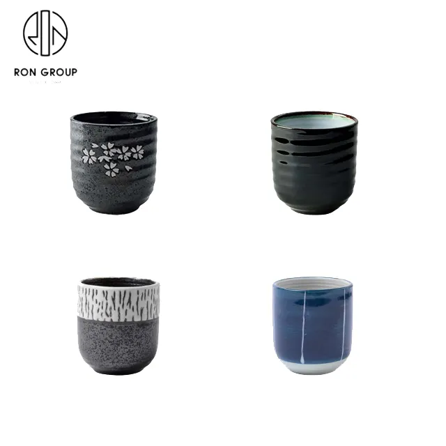 Japanse Stijl Aangepaste Logo Kleine Water Cup Creatieve Luxe Porselein Herbruikbare Thee Beker Melk Keramische Koffie Mok Zonder Handvat