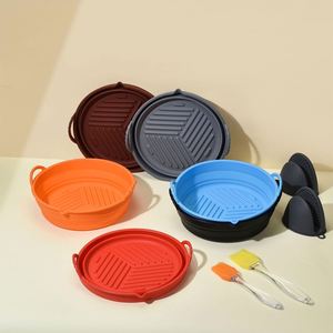 Bandeja para Hornear Redonda Reutilizable y Plegable de 8.5 Pulgadas, Molde para Pastel Antiadherente, Revestimiento de Silicona para Freidora de Aire, Olla de Silicona para Cocinar en Casa - Product Image 3