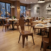 Chaises en fer de style européen moderne, dossier industriel rétro, chaises de salle à manger en fer forgé, chaises d'extérieur pour café