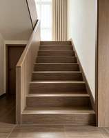 Carreaux de sol en céramique effet bois crème français 470x1200mm, antidérapants, mats, intégrés pour marches d'escalier