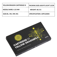10 pièces cartouche de tatouage aiguille jaune Dragon cartouche III professionnel cartouche de maquillage aiguilles accessoires de tatouage