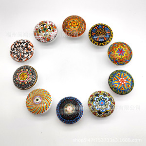 Bohemian <b>Ceramic</b> Mushroom Cabinet <b>Knob</b> Round Durable <b>Drawer</b> Handle Eclectic Style Furniture Decor - Product Image 5