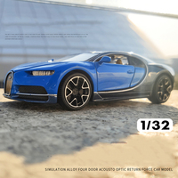 Modèle de hypercar en alliage moulé sous pression à l'échelle 1/32, portes papillon, roue avant à pression, son et lumière, ouverture du capot à rétrofriction