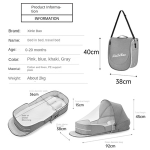 Sacos De Cama De Viagem Dobrável Do Bebê Dormir Fralda Portátil Saco Cama Com Net Berço Berço Berço Saco De Portador De Bebê - Product Image 6