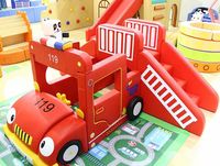 Camion de lutte contre l'incendie de haute qualité doux Playhouse équipement d'escalade intérieur enfant en bas âge toboggan doux école éducatif