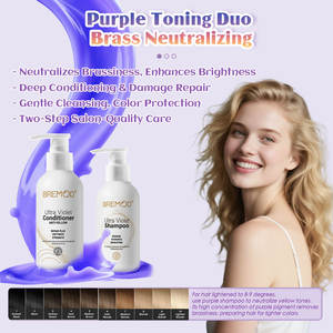 Champú y Acondicionador Ultravioleta BREMODE ODM OEM para Neutralizar <span class=keywords><strong>el</strong></span> Color Dorado, Tecnología de Reparación de Enlaces - Product Image 5