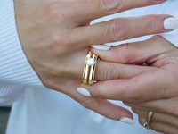 Bague de fiançailles épaisse en or 10k/14k/18k avec diamant de laboratoire serti clos, bague de mariage audacieuse, bague signet pour cadeau