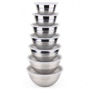 Stainless Steel 7 Piece Mixing Bowls with Lids for Kitchen Baking Prepping Cooking Serving Food - Product Image 5