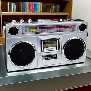 Radio FM/AM/SW, Reproductor de Casetes con Diseño Retro de los 80, Radio Antigua, Reproductor de Casetes Portátil con Altavoz - Product Image 4