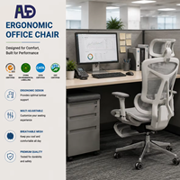 Chaise de bureau ergonomique professionnelle avec système de réglage flexible et design en maille respirante pour poste de travail