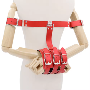 Cintura di Disciplina BDSM, Cinghie di Contenimento in Pelle per Tutto il Corpo, Manette per Mani Dietro la Schiena, Guanti con Maniche per Braccia, Prodotto Sessuale - Product Image 2