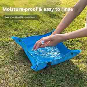 Ultra-light Dual-use Folding Seat Cushion <b>Waterproof</b> Polyester Outdoor <b>Mat</b>-transforms Compact Storage Tray for Camping Picnics - Product Image 3