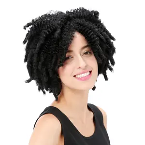 Low Price Unique Natural Afro Hair Wig Jet Black Curly Synthetic Wig For Black Women