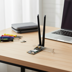 802.11ax การ์ดเครือข่ายภายในแบบไร้สาย WiFi6 PCIe dongle 1300Mbps พร้อมอะแดปเตอร์ไร้สาย <span class=keywords><strong>Intel</strong></span> <span class=keywords><strong>AX200</strong></span>สำหรับการสต็อกคอมพิวเตอร์ - Product Image 6