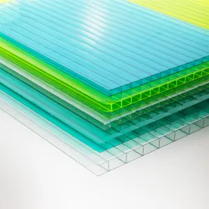 Greenhouse Polycarbonate Hollow Sheet Twin Wall Plastic Board For Bus shelter, Canopy, Carport, Roofing, Sun Shade