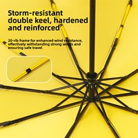 Parapluie YU XIN entièrement automatique, pliable en trois sections, 27 pouces, surdimensionné, épaissi et renforcé, design professionnel, pour homme, anti-vent, anti-tempête, anti-UV