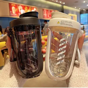 Workout Water Bottle Protein Powder Shaker Bottle Milk Shake BPA Free Plastics Fitness Protein Shaker Blender Cup