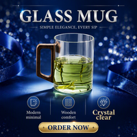 Tasse à thé en verre Sinyao classique pour la maison, style chinois, écologique, transparente, réutilisable, lavable au lave-vaisselle, pour la rentrée scolaire