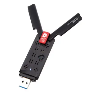 Adaptador de red inalámbrica USB 3,0 WiFi 6 1800Mbps de doble banda 2,4 GHz / 5GHz para PC de escritorio, portátil compatible con Windows 11/10/7