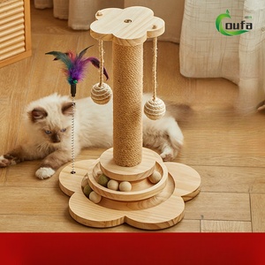 Hete Verkoop Cartoon Vorm Krasbord <span class=keywords><strong>Indoor</strong></span> Aantrekkelijke Kitten Boom Met Ballen Natuurlijke Sisal Kat Klimframe - Product Image 1