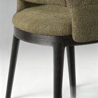 Chaise de salle à manger ergonomique avec accoudoirs, structure en bois massif, revêtement en velours, design moderne pour la maison, l'hôtel et l'appartement