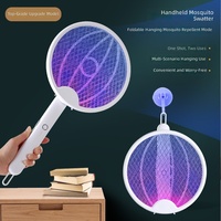 Lampe anti-moustiques automatique Amily à ultraviolets, pliable 2-en-1, avec raquette électrique intégrée
