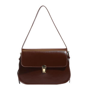 กระเป๋าสะพายไหล่ผู้หญิงสีพื้นเรียบง่ายสไตล์เรโทรใหม่ปี 2025 คุณภาพสูง แฟชั่นเกาหลี กระเป๋าใต้วงแขน ดีไซน์เฉพาะตัว สำหรับกระเป๋าทรงบาแกต - Product Image 2