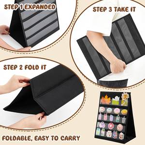 <b>Foldable</b> Tabletop Pocket Chart Non Woven Fabric Cardboards <b>Office</b> School Supplies Double Sided Large Self-Standing - Product Image 5