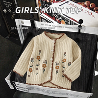 Vêtements pour bébé fille automne-hiver, inspirés des célébrités, style coréen, gilet à imprimé, anti-froissement, style en laine peignée, tricot